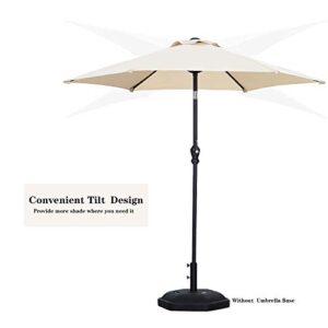 HYD-Parts 7.5FT Patio Umbrella Outdoor Table Umbrella,Market Umbrella with Push Button Tilt and Crank for Garden, Lawn, Deck, Backyard & Pool (Khaki)