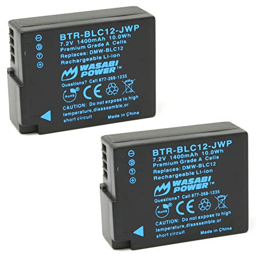 Wasabi Power Battery for Panasonic DMW-BLC12 (2-Pack, Fully Decoded)