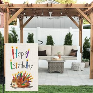 Happy Birthday Garden Flag 12x18 Inch Vertical Double Sided Yard Banner Cartoon Outdoor Decor Signs Birthday Party DF084