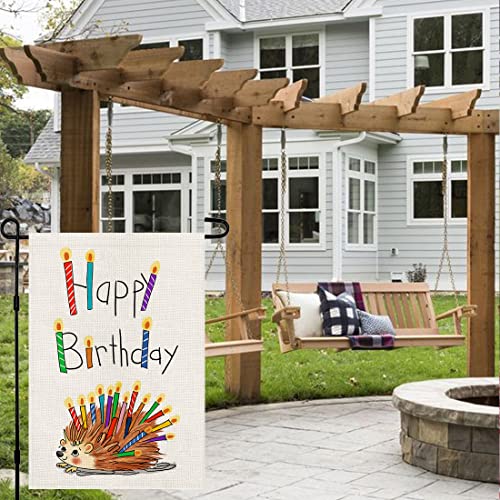 Happy Birthday Garden Flag 12x18 Inch Vertical Double Sided Yard Banner Cartoon Outdoor Decor Signs Birthday Party DF084