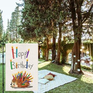 Happy Birthday Garden Flag 12x18 Inch Vertical Double Sided Yard Banner Cartoon Outdoor Decor Signs Birthday Party DF084