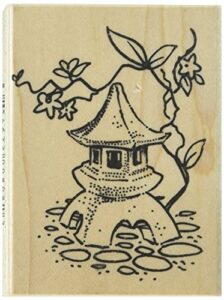 stamps by impression japanese lantern garden ornament rubber stamp, 2.25″ x 3″