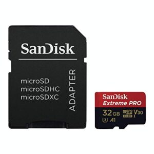 sandisk extreme pro microsdhc memory card plus sd adapter up to 100 mb/s, class 10, u3, v30, a1 – 32gb sdsqxcg-032g