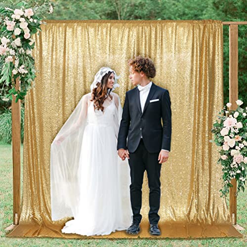 Sparkly Gold PartyDelight Sequin Backdrop, Photography, Christmas Backdrop, 6Ft x 6Ft