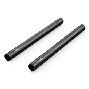 SmallRig 15mm Carbon Fiber Rod for 15mm Rod Support System (Non-Thread), 8 inches Long, Pack of 2 - 870