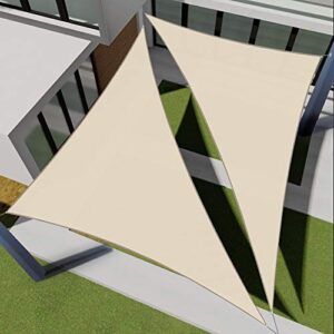 e&k sunrise 8′ x 8′ x 11.3′ beige sun shade sail right triangle uv block durable awning uv block canopy perfect for patio backyard lawn garden outdoor activities -customized