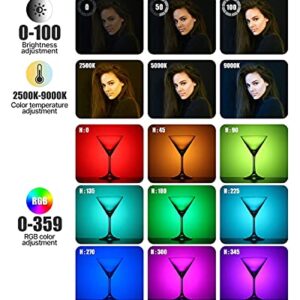 ULANZI VL120 RGB Video Light, Pocket LED On-Camera Video Lights, Built-in 3100mAh Rechargeable Battery, 360 Full Color 20 Light Effects, CRI≥95 2500-9000K LED Panels for Photography Vlogging
