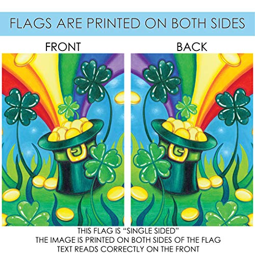 Toland Home Garden 112572 Hat 'O Gold St Patricks Day Flag 12x18 Inch Double Sided St Patricks Day Garden Flag for Outdoor House St Pats Flag Yard Decoration