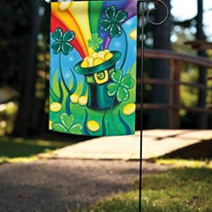 Toland Home Garden 112572 Hat 'O Gold St Patricks Day Flag 12x18 Inch Double Sided St Patricks Day Garden Flag for Outdoor House St Pats Flag Yard Decoration