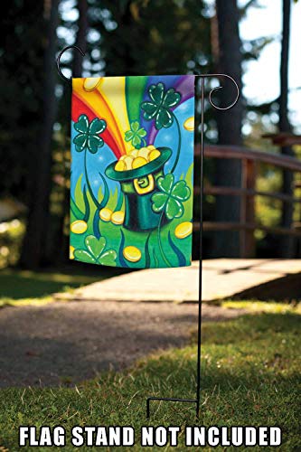 Toland Home Garden 112572 Hat 'O Gold St Patricks Day Flag 12x18 Inch Double Sided St Patricks Day Garden Flag for Outdoor House St Pats Flag Yard Decoration