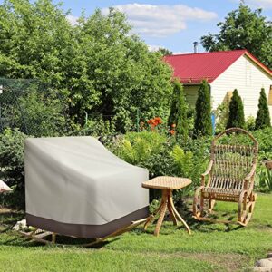 Patio Furniture Covers Waterproof for Chairs, 100% Outdoor Waterproof Durable Patio Outdoor Chair Cover, Lawn Sofa Cover with Handle for Patio Furniture, Beige & Brown (32W x 34D x 36H)