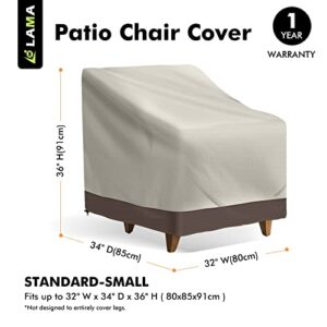 Patio Furniture Covers Waterproof for Chairs, 100% Outdoor Waterproof Durable Patio Outdoor Chair Cover, Lawn Sofa Cover with Handle for Patio Furniture, Beige & Brown (32W x 34D x 36H)