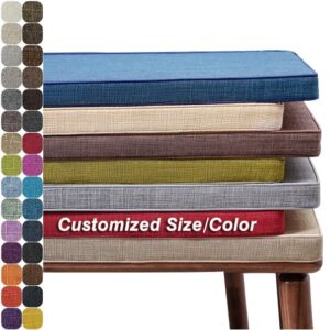 rcdpk custom bench cushion,personalized size bench pad,linen seat cushion for indoor furniture outdoor garden patio,customized bay window cushions,banquette cushions,45d high elasticity foam sponge