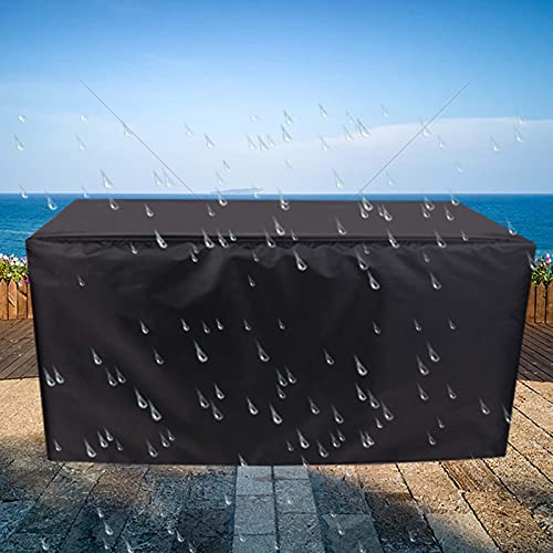 RGRE 48x24x29 in Patio Furniture Cover Waterproof Black, Outdoor Patio Table Covers Rectangular, Garden Furniture Covers Windproof & UV Protection, Outdoor Furniture Cover Set