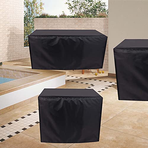 RGRE 48x24x29 in Patio Furniture Cover Waterproof Black, Outdoor Patio Table Covers Rectangular, Garden Furniture Covers Windproof & UV Protection, Outdoor Furniture Cover Set