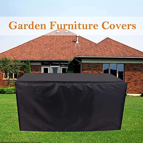 RGRE 48x24x29 in Patio Furniture Cover Waterproof Black, Outdoor Patio Table Covers Rectangular, Garden Furniture Covers Windproof & UV Protection, Outdoor Furniture Cover Set