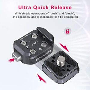 ULANZI F22 Quick Release Plate, Camera Mount Thread Adapter Seat Quick Setup Kit with 1/4" Screw to F22 QR System for Canon/Sony/Nikon Cameras/DJI/Moza Stablizers Switch Between Tripod/Monopod/Slider