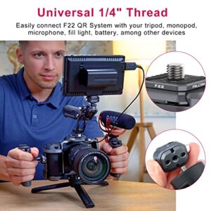 ULANZI F22 Quick Release Plate, Camera Mount Thread Adapter Seat Quick Setup Kit with 1/4" Screw to F22 QR System for Canon/Sony/Nikon Cameras/DJI/Moza Stablizers Switch Between Tripod/Monopod/Slider