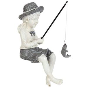 lily’s home fishing little girl garden statue sitting outdoor yard figurine 11 inch