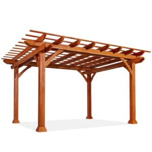 U-MAX Outdoor Pergola 12'x10' Wood Pergola Gazebo with Durability, Stability, Structure, Snow and Wind Supported, Corrosion Resistance for Patio Deck Garden