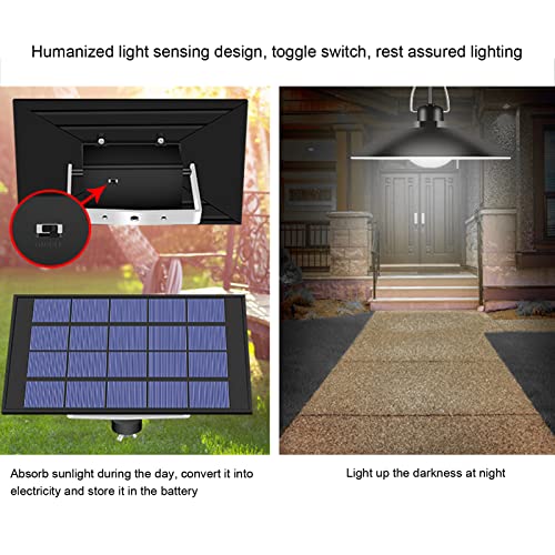 Solar Ceiling Light, Hanging Solar Light, Solar Pathway Light, LED Solar Lamp with Solar Panel IP65 Waterproof Ceiling Lamp Garden Light for Outdoor Courtyard