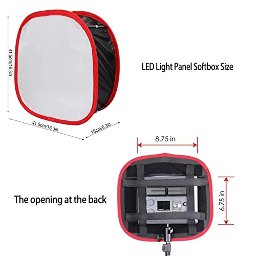 Collapsible Softbox LED Light Panel Softbox Led Panel Soft Box Light Diffuser Panel Sofbox Fotografia,16X16 in Portable Light Diffuser Square Softbox,Foldable Diffuser Mini Softbox for Studio Softbox
