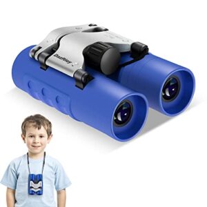 binoculars for kids,dazftiey 8×21 high resolution shockproof lightweight binoculars compact kids binoculars for 3-12 years boys and girls binoculars for bird watching camping hiking (blue)