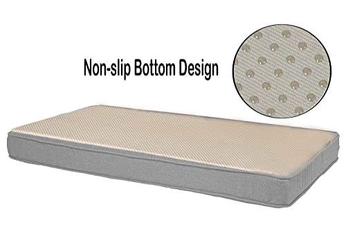 Outdoor Bench Cushion, Waterproof Garden Swing Cushion Non-Slip Patio Furniture Seat Pad with Piping, Indoor Settee Cushion Wicker Loveseat Pads 35x14 Inch