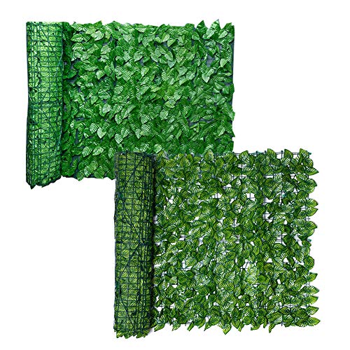 Enfudid 1 PCS Artificial Leaf Fence Privacy Screen Outdoor Garden Artificial Faux Ivy Hedge Leaf Privacy Fence Wall Screen Decorative Fence Screen Green