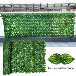 Enfudid 1 PCS Artificial Leaf Fence Privacy Screen Outdoor Garden Artificial Faux Ivy Hedge Leaf Privacy Fence Wall Screen Decorative Fence Screen Green