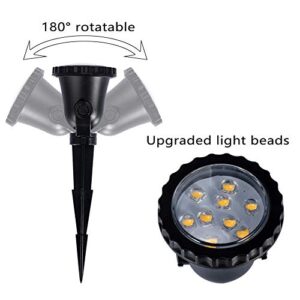 12W LED landscape light Outdoor Landscape Spotlights with Spike Stand 12V Low Voltage landscape lighting, IP66 Waterproof Garden Yard Trees Flags Pathway Lights Warm White(800LM, 3000K), 4pack,UL Plug