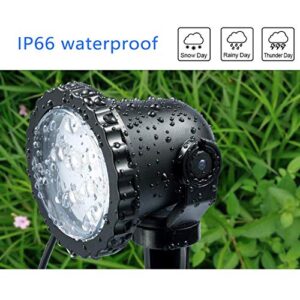 12W LED landscape light Outdoor Landscape Spotlights with Spike Stand 12V Low Voltage landscape lighting, IP66 Waterproof Garden Yard Trees Flags Pathway Lights Warm White(800LM, 3000K), 4pack,UL Plug