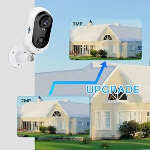 Hiseeu 2C10 Battery Security Cameras Spotlight WiFi Camera for Home Security Surveillance Outdoor,IP65,2-Way Audio,Indoor Baby Monitor