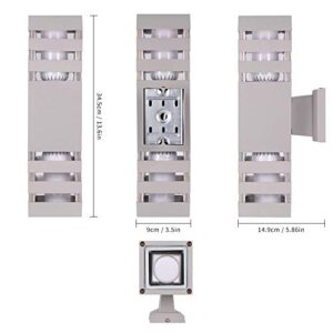 AOZBZ Modern Outdoor Wall Light, Waterproof Aluminum Wall Mount Light Fixtures, Up Down Dual Head E27 Lighting Source, AC 85-240V Porch Lights for Courtyard Garden Corridor