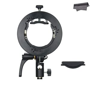 godox s2 speedlite s-type bracket, speedlight bowens mount compatible with godox camera flash, v1 ad200pro ad400pro ad200 v860ii tt685 tt600 tt350, precise tilt control, umbrella mount slot