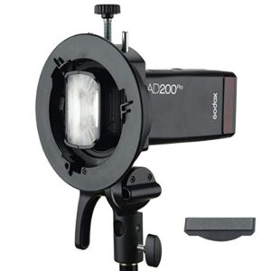 Godox S2 Speedlite S-Type Bracket, Speedlight Bowens Mount Compatible with Godox Camera Flash, V1 AD200Pro AD400Pro AD200 V860II TT685 TT600 TT350, Precise Tilt Control, Umbrella Mount Slot