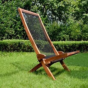 DCMTOAMZ Acacia Folding Wooden Outdoor Chair -Foldable Low Profile Lounge Chair for The Deck, Lawn, Porch, Balcony, Patio, Garden or Home Furniture, Tamarack Chair, Fire Pit Chairs