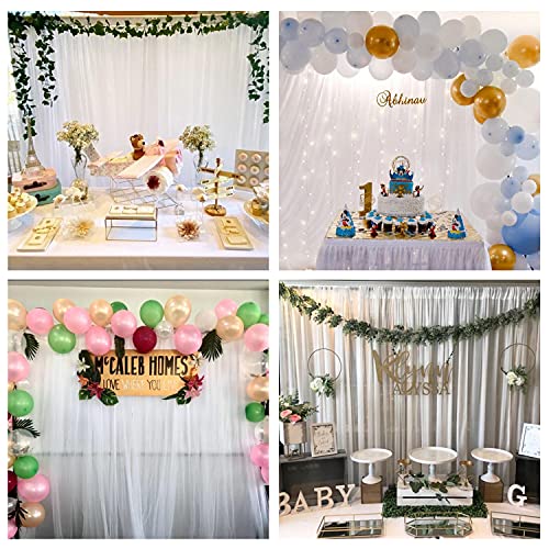 White Backdrop Curtains for Parties Sheer Tulle Backdrop Curtain for Wedding Birthday Party Ceremony Photo Backdrop Curtain for Home Decoration 10'W x8'H