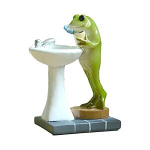 gemmia miniature fairy garden frog statue- it’s a new day
