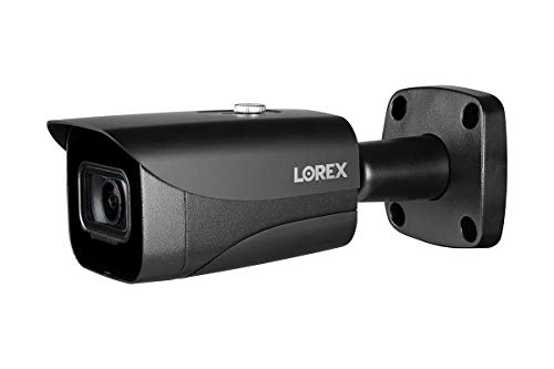 Lorex Indoor/Outdoor 4K IP Security Camera, Add-On Metal Bullet Camera for Wired Surveillance System, Color Night Vision and Ultra HD, Black [Requires Recorder]