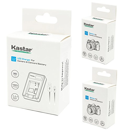 Kastar Battery (X2) & LCD Slim USB Charger for Sony NP-BG1 NPBG1 NP-FG1 NPFG1 and Cyber-Shot DSC-W120 W150 W220 DSC-H3 H7 H9 H10 H20 H50 H55 H70 DSC-HX5V DSC-HX7V DSC-HX9V DSC-HX10V DSC-HX30V