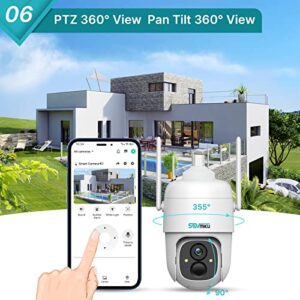 Sovmiku 2CQ1 2K Solar Security Camera Outdoor,360° View Pan & Tilt,Easy to Setup, Night Vision,User Friendly,Tech Support,Audible Flashlight Alarm, Human Alert,Support SD & Cloud Storage, Vicohome App