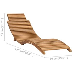 vidaXL Solid Teak Wood Folding Sun Lounger with Table Outdoor Garden Patio Balcony Terrace Seating Sunbed Lounge Bed Foldable Daybed