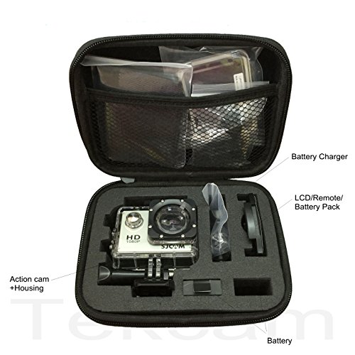 TEKCAM Carrying Case Protective Bag with Water Resistant EVA Compatible with Gopro Hero 11 9 8 7 6 5/AKASO EK7000/Brave 4 5 6 7/V50 Elite/Dragon Touch/APEMAN/Vemont/APEXCAM Action Camera Storage Box