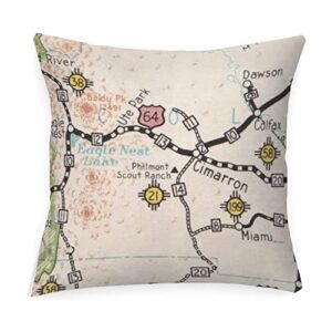 philmont scout ranch map outdoor throw pillow covers home state accent waterproof pillowcase retro outdoor garden decoration for patio garden couch tent 20x20in