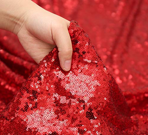 Red Sequin Backdrop Curtains,2ft x 8ft Sequin Photography Backdrop Curtain 2 Panels for Party Decoration, Red