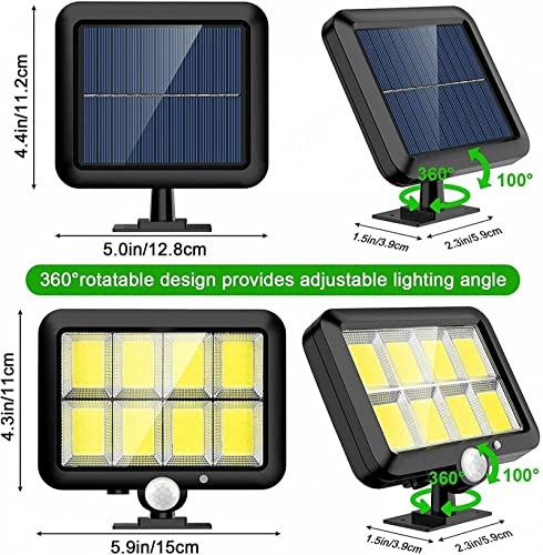 JHEUAYK 160 LEDs Solar Lights Outdoor Waterproof Path Lights, Solar Split Wall Light Garden Courtyard Human Body Induction Nigth Light with 16.5FT Cable