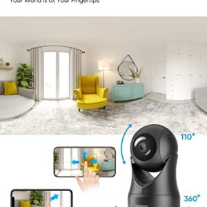 owltron 1080P Pet Camera, Pan Tilt Cam for Baby Monitor, Wi-Fi Home Security Indoor Camera for Dog or Cat, Motion Detection & Tracking, Night Vision, 2-Way Audio, Compatible with Alexa