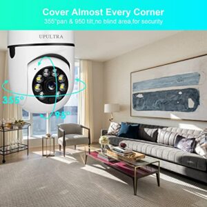 light bulb Security Camera Wireless 1080P, PTZ E27 360 Degree Panoramic Wireless Connector with WiFi,Smart Motion Detection and Alarm,Two Way Audio,Night Vision, Remote Viewing with 64GB Memory Card