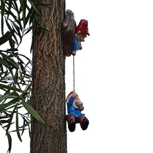 gnome tree hugger figurines miniature fairy elf climbing tree hanging statue garden sculpture decorative outdoor ornaments